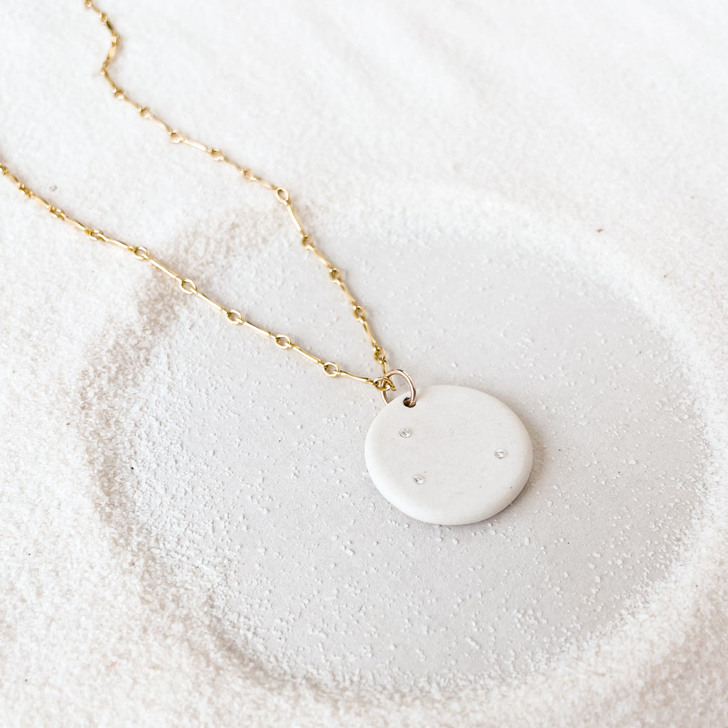 Stardust Pendant Necklace Porcelain and Earth-Friendly