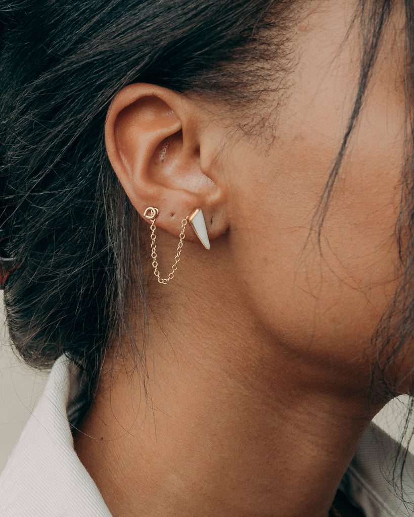 Ear Accessory With Chain Chain Ear Jacket | Versatile Earring Add-On | Transform Studs to Dangle ...
